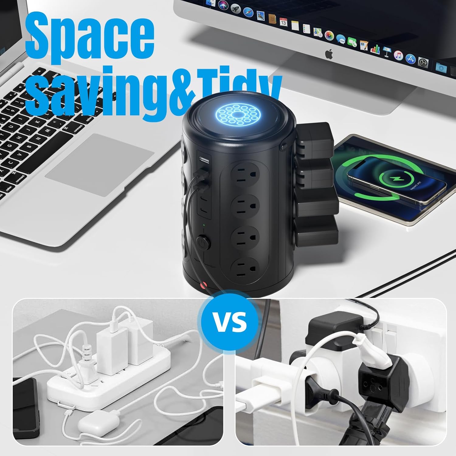 Thumbnail 3 de Tower Power Strip Surge Protector 16 Outlets