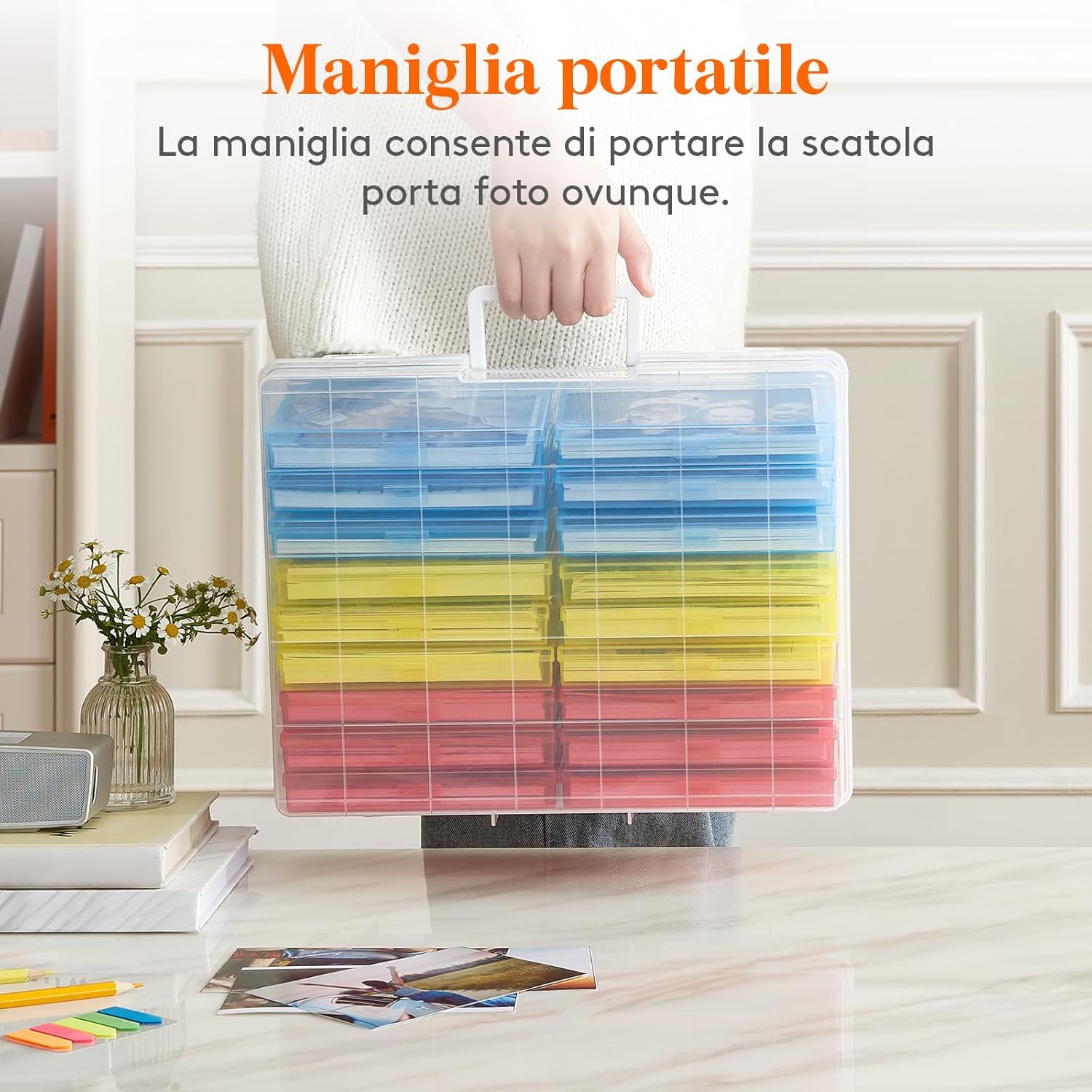 Thumbnail 6 de Lifewit Scatola portafoto 10 x 15 cm con organizer interno a scomparti (18 comparti)