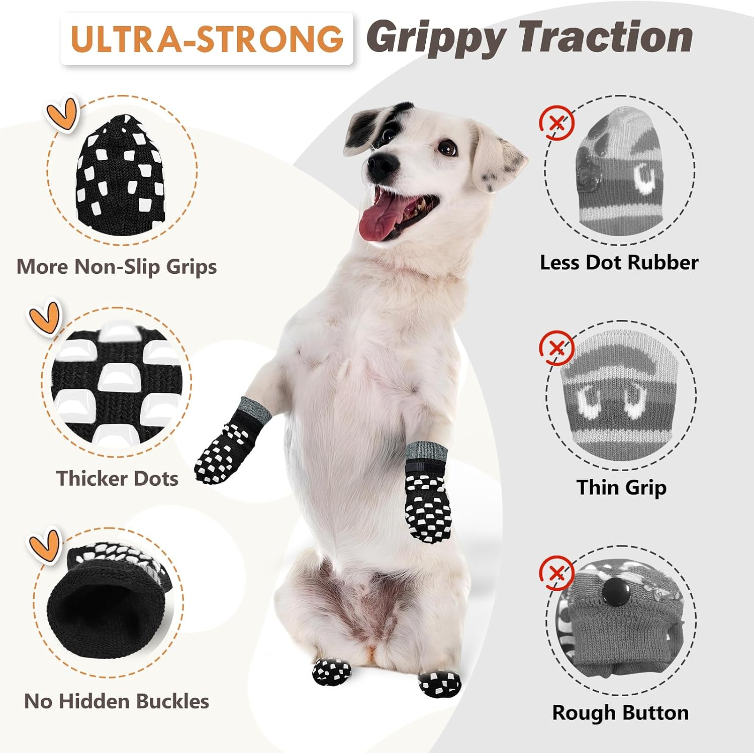 Detalle de AIEDOULER Dog Socks in Cotton-Polyester