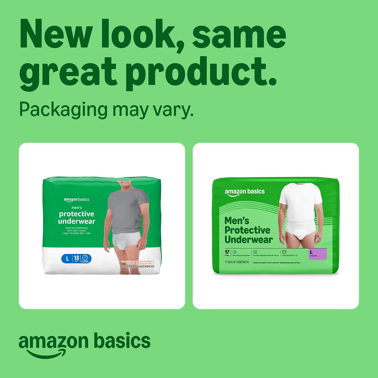 Detalle 2 de Amazon Basics Incontinence Underwear L 54-pack