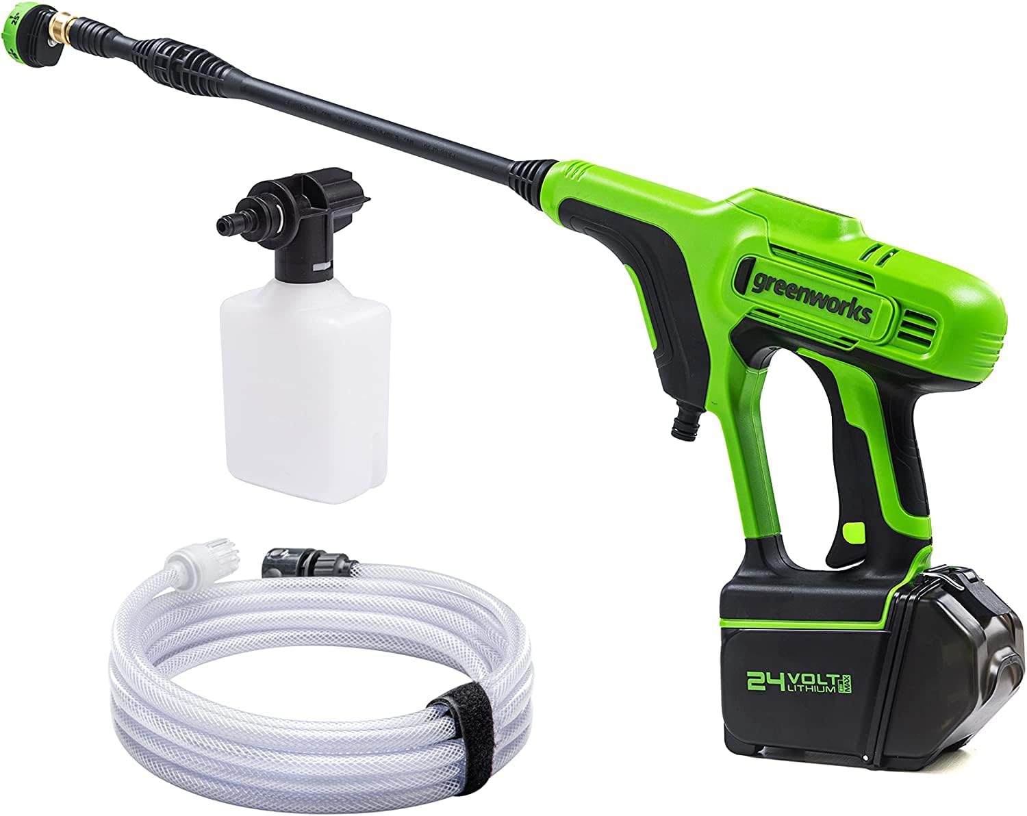 Greenworks G24PW Nettoyeur Haute Pression Sans Fil Portatif – 24 Bar, 6 m, sans batterie ni chargeur
