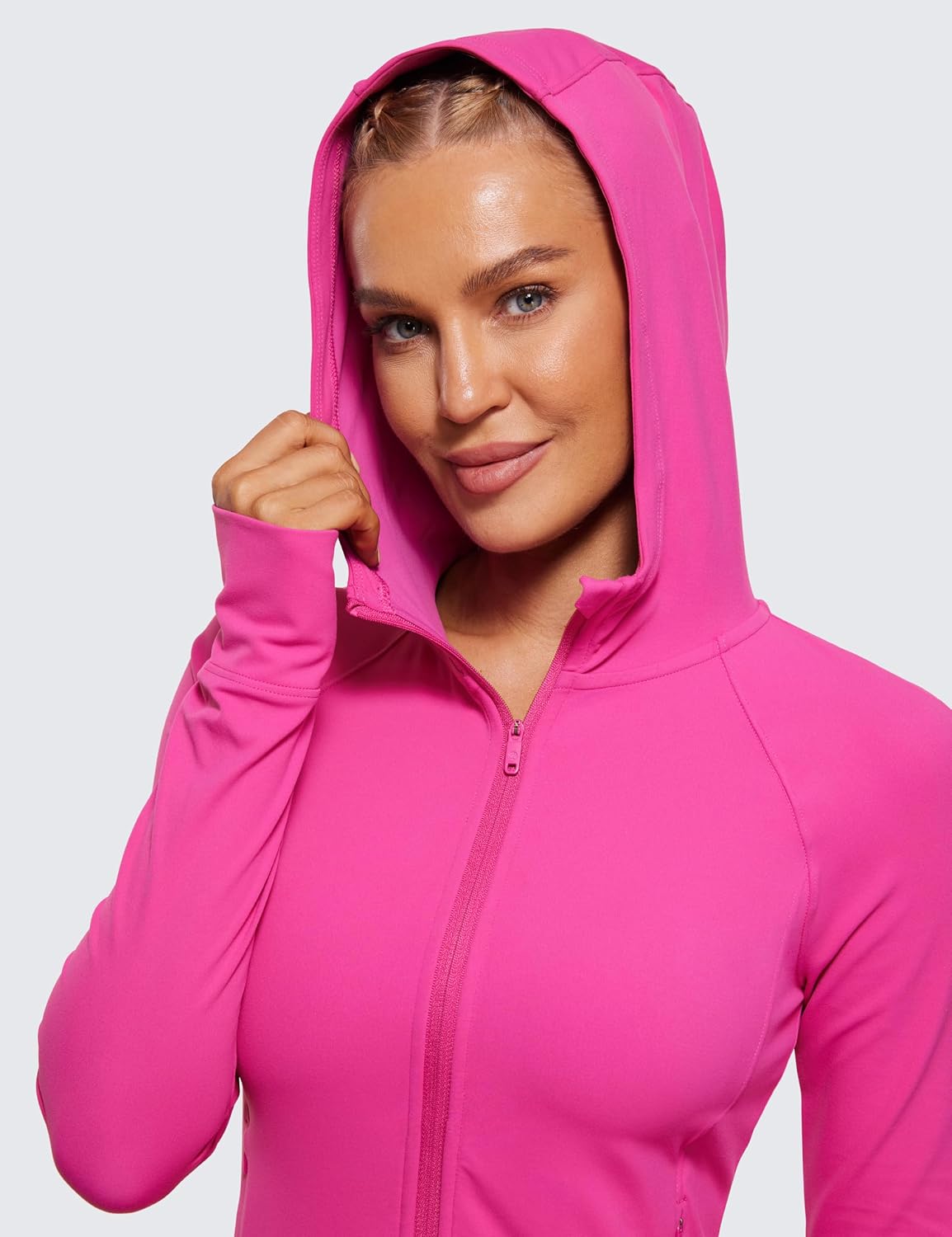 Detalle de CRZ YOGA Butterluxe : veste à capuche d’entraînement femme à fermeture éclair intégrale