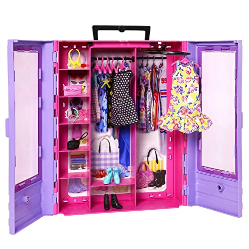 Thumbnail 1 de Barbie Fashionistas, armadio moda portatile con bambola, abiti e grucce