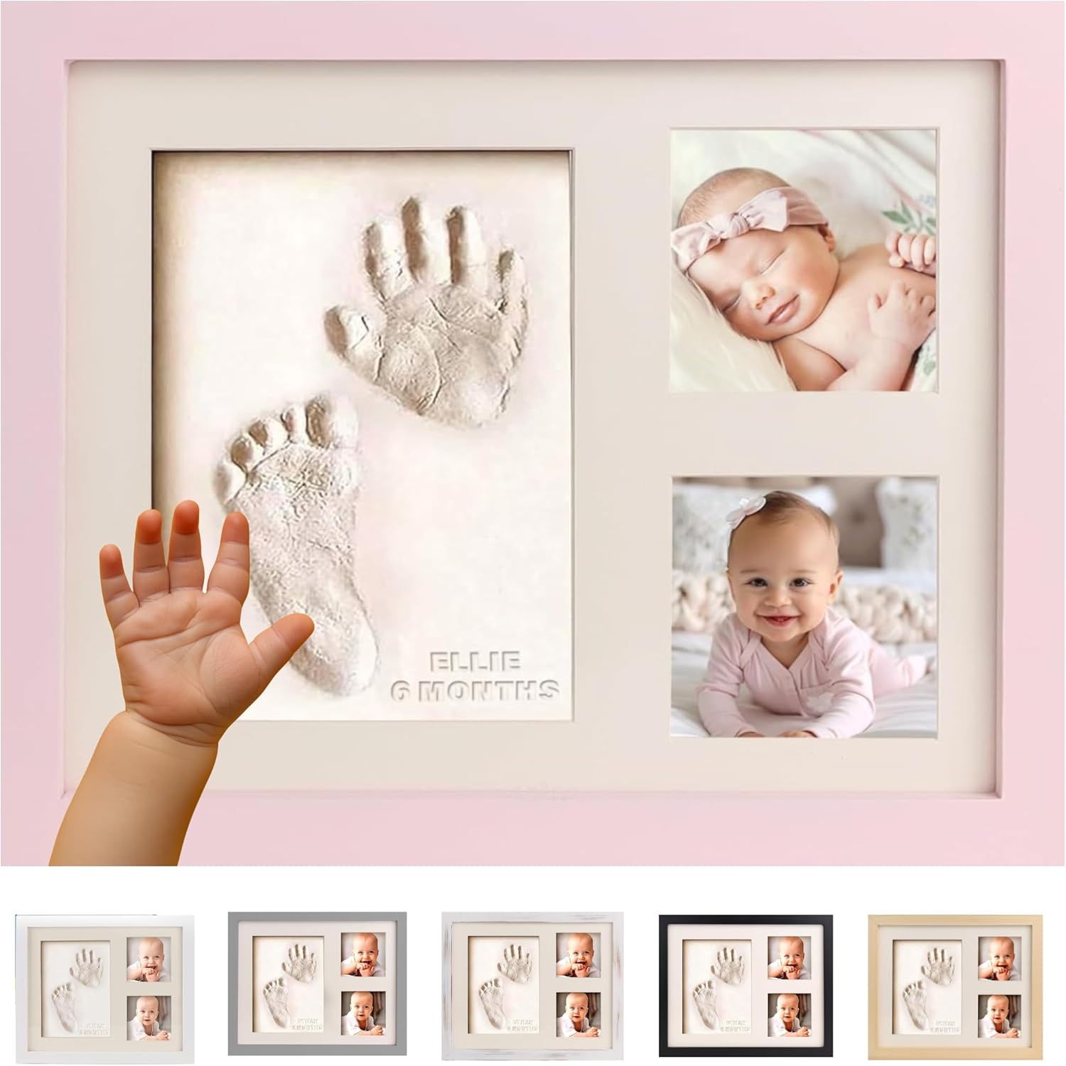 Detalle de Bubzi Co Kit di impronte per neonati Ballet Pink – ricordi handmade senza forno