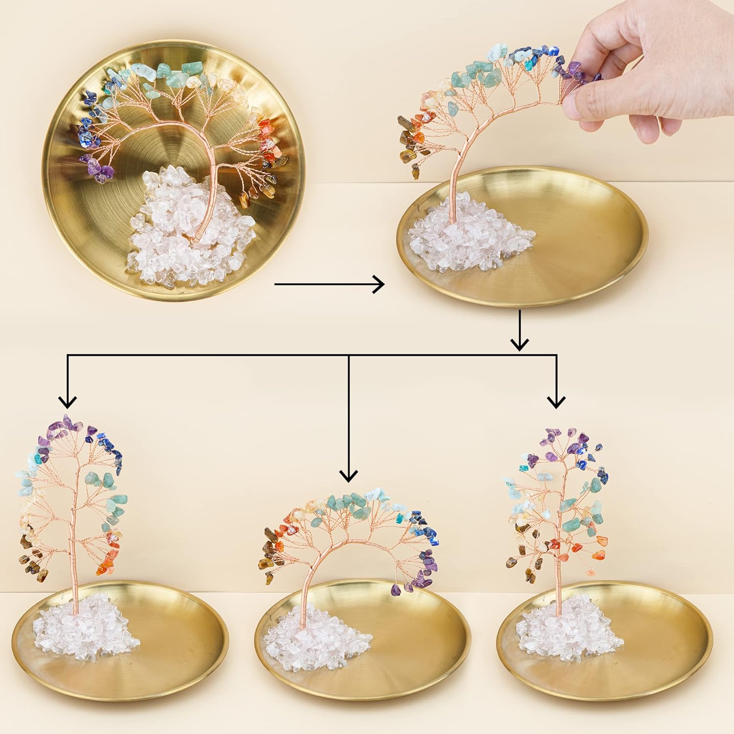 Thumbnail 4 de ZenBless 7 Chakra Crystal Tree Incense Holder 🕯