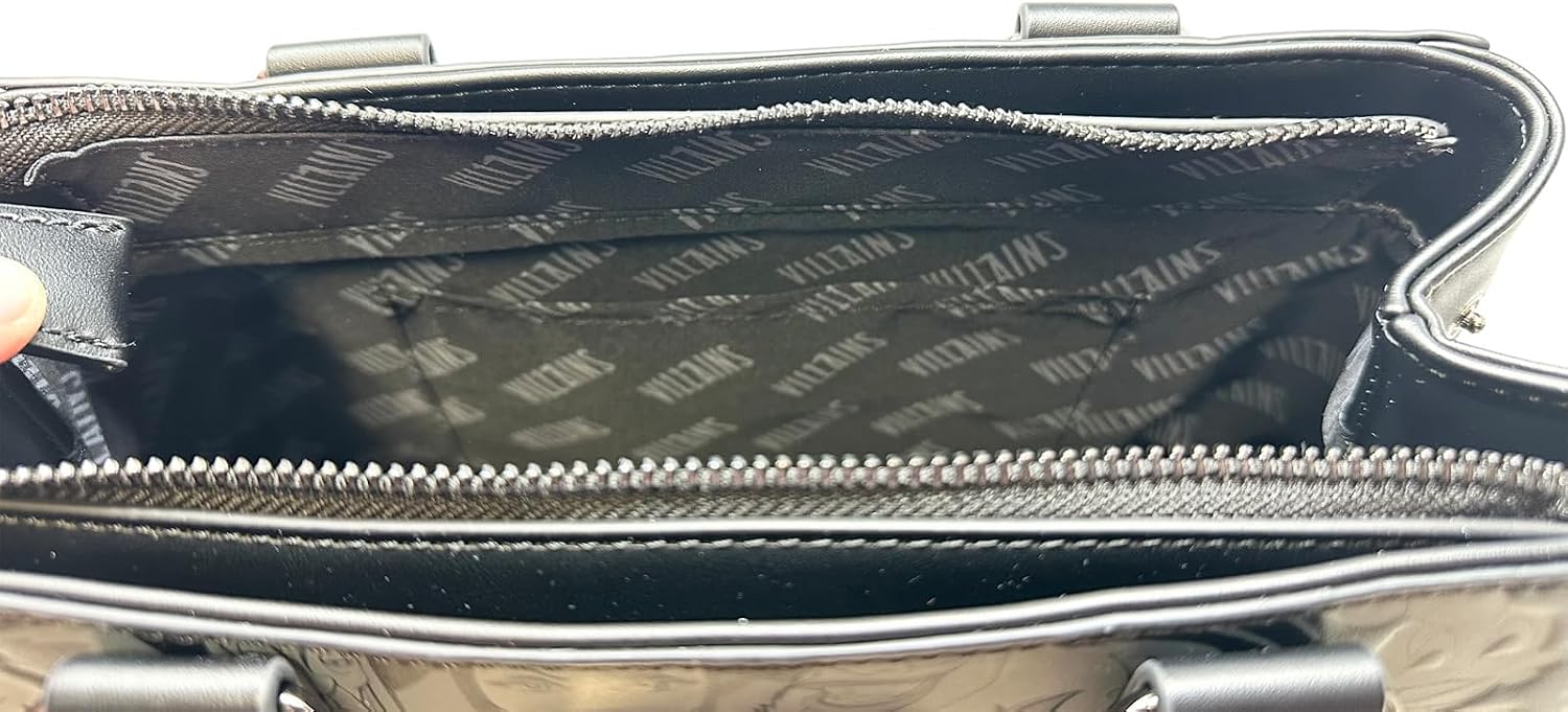 Detalle de Loungefly Disney Villains sac main à bandoulière en cuir synthétique, noir (Medium)