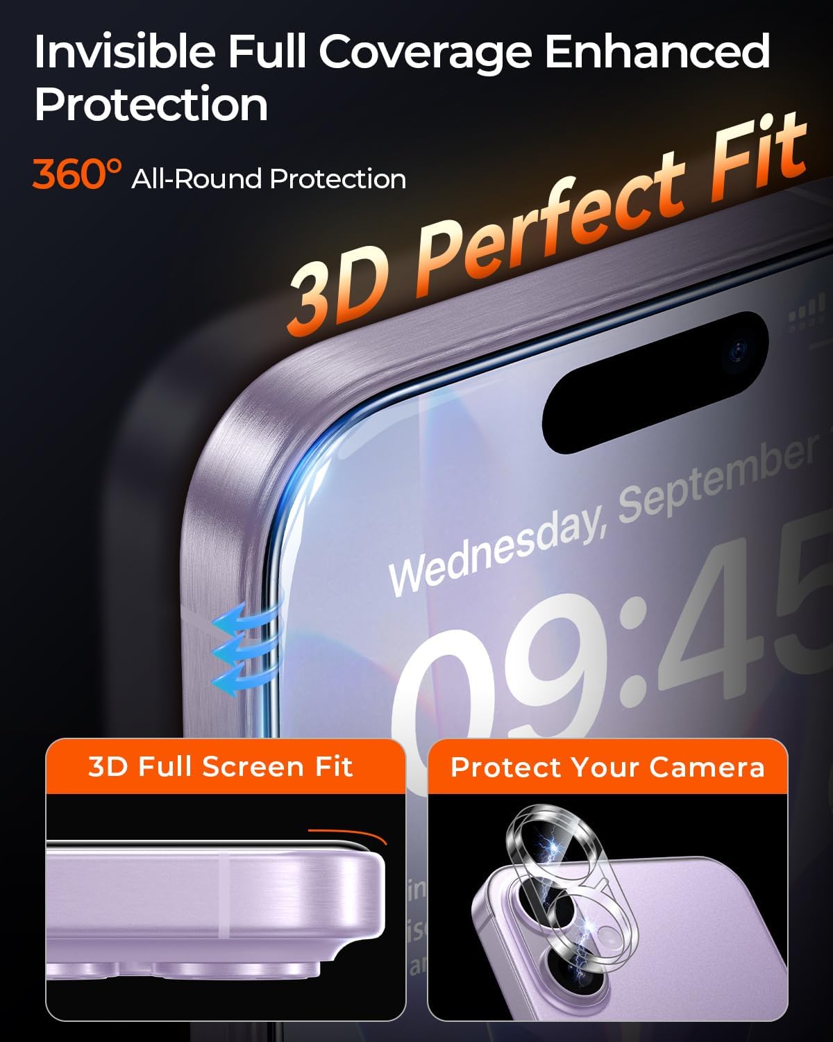 Detalle 2 de MRGLAS MG-CTHD-04 iPhone 17 Screen Protector, 9H+ Glass, Auto-Dust Removal