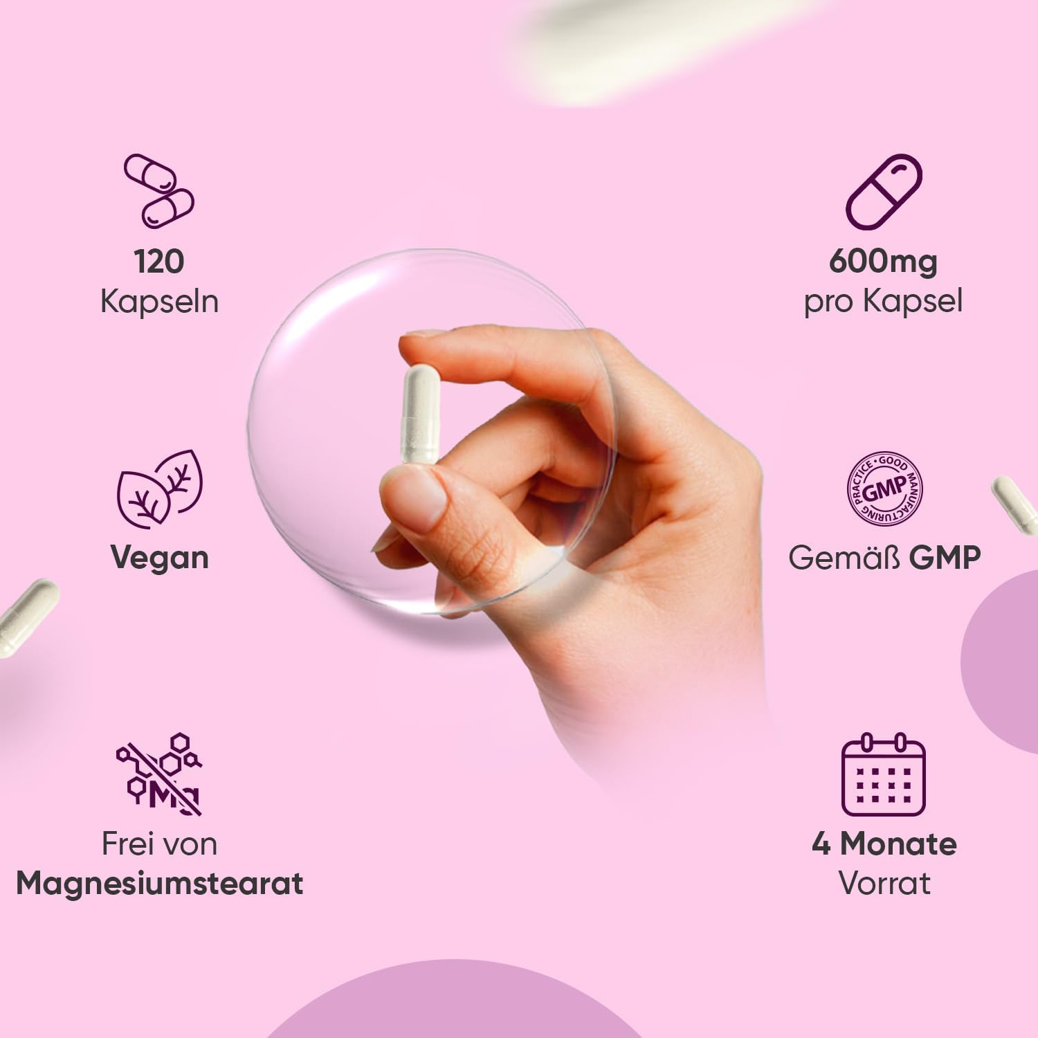 Thumbnail 5 de WeightWorld Hyaluron Kapseln (600 mg) – 120 vegane Kapseln mit Hyaluronsäure, 4 Monate Vorrat