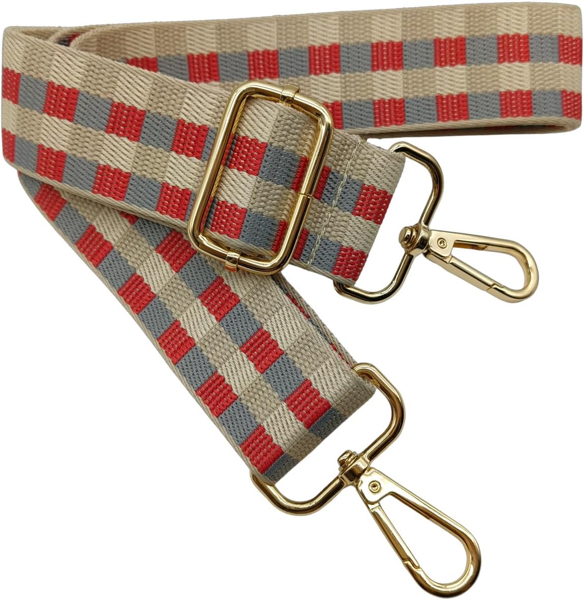 Detalle de Verstellbarer Schultergurt für Taschen 80–130 cm, 3,8 cm Breite – Blau/Hellbraun mit Karabiner