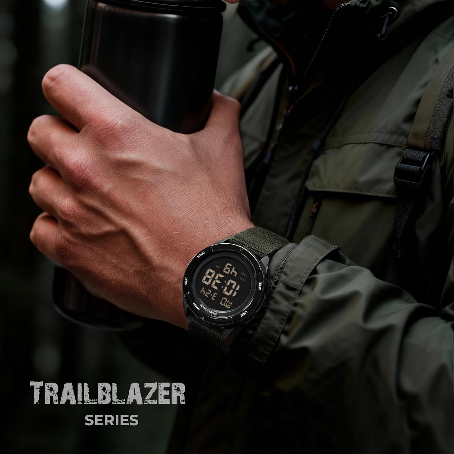 Thumbnail 1 de PINDOWS Herren Digitaluhr: 50m Wasserdicht, Militär-Taktisch für Outdoor & Sport
