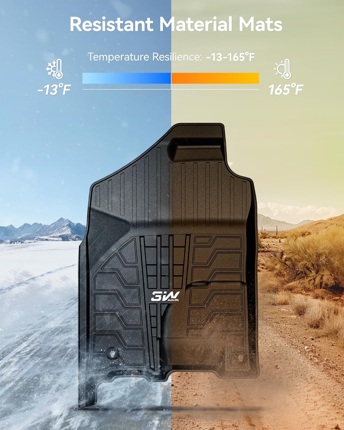 Thumbnail 4 de 3W Floor Mats Fit for Dodge Ram Crew Cab 2013-2018