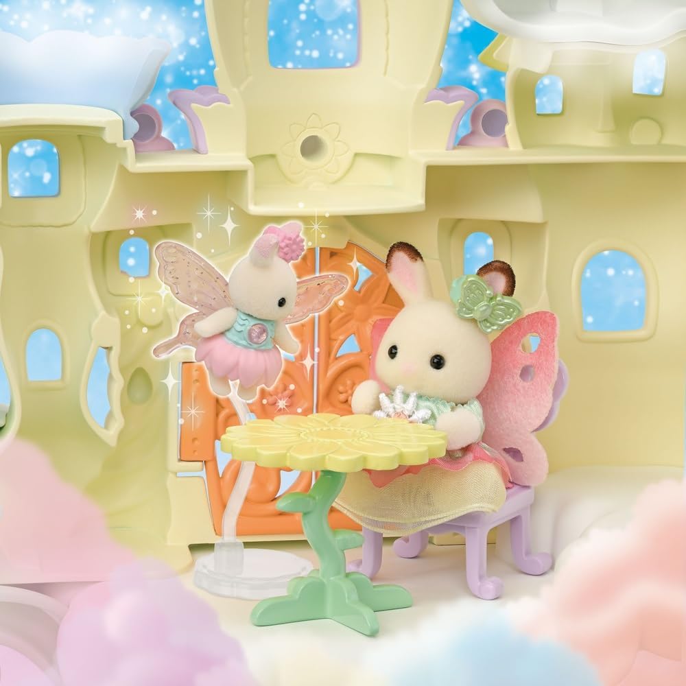 Detalle de Sylvanian Families Skytop Feeënkasteel speelset met bloemenattracties
