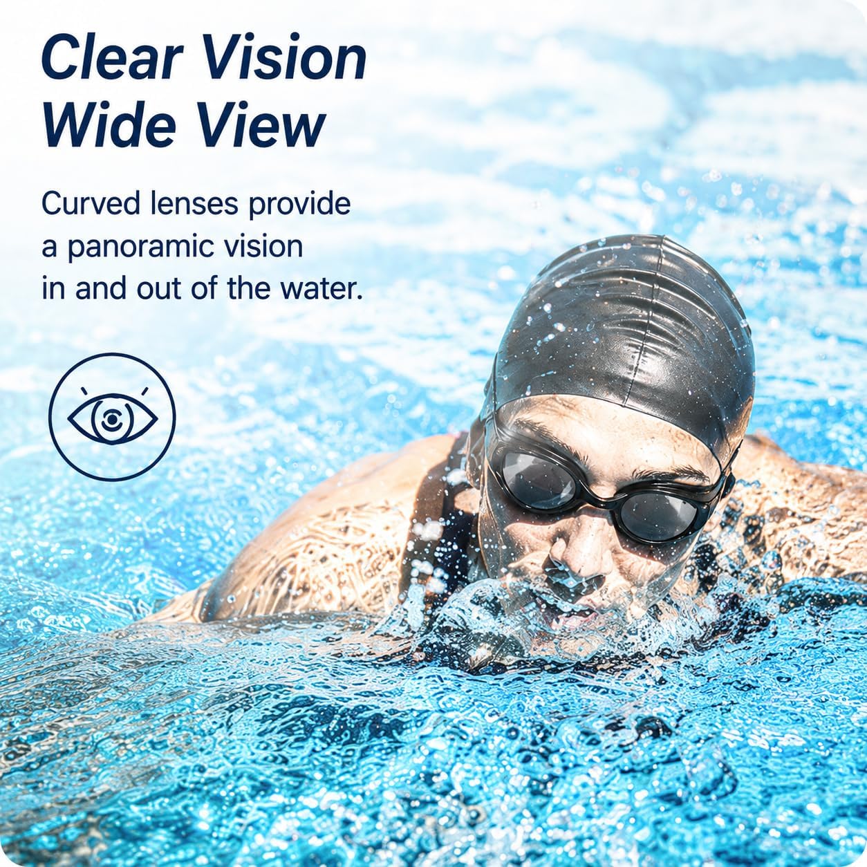 Thumbnail 6 de TOPLUS Swimming Goggles (Adult Unisex) with Anti-Fog & UV Protection – Black