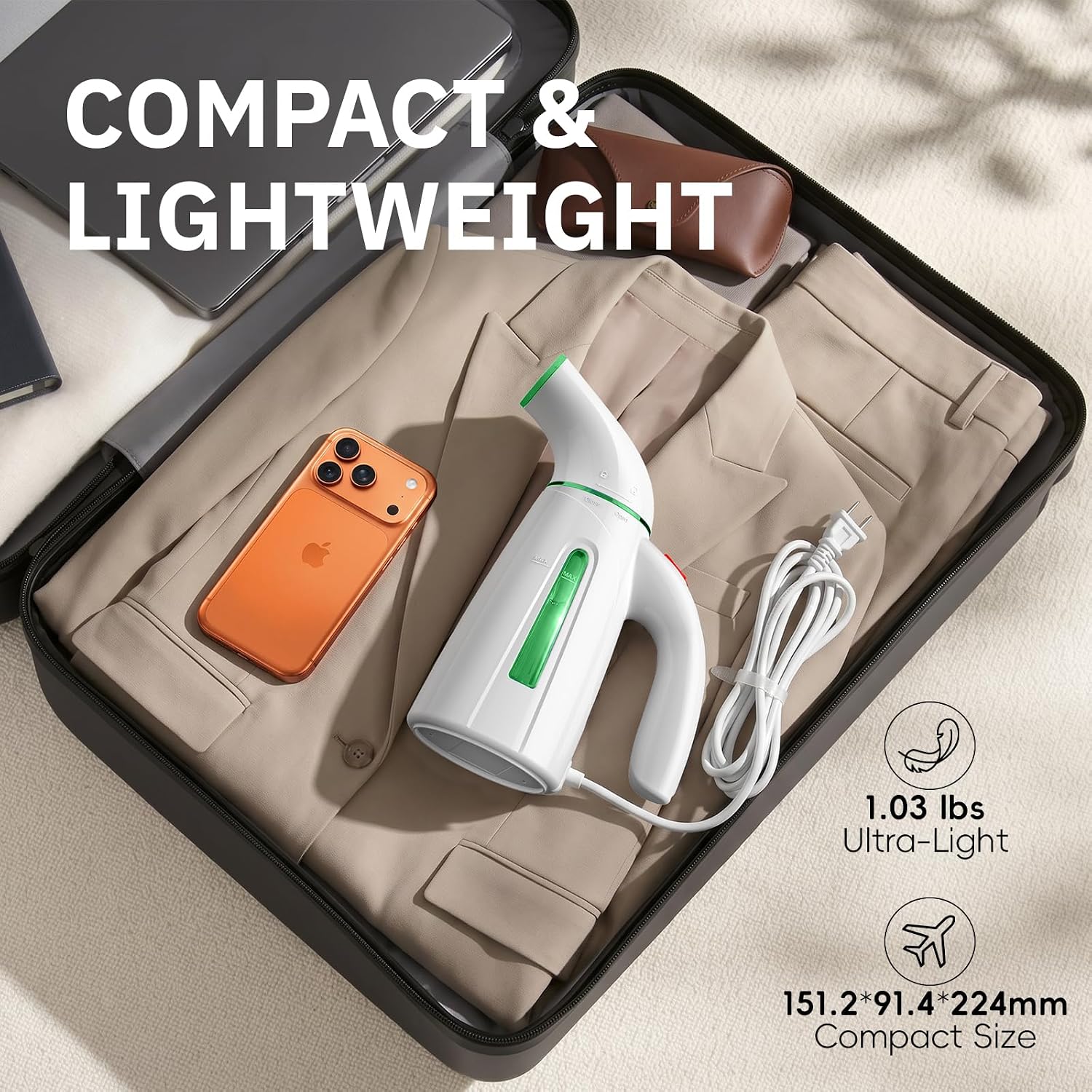 Thumbnail 2 de OGHom HL6 Handheld Clothes Steamer, 240 mL, 700W, Soft Green