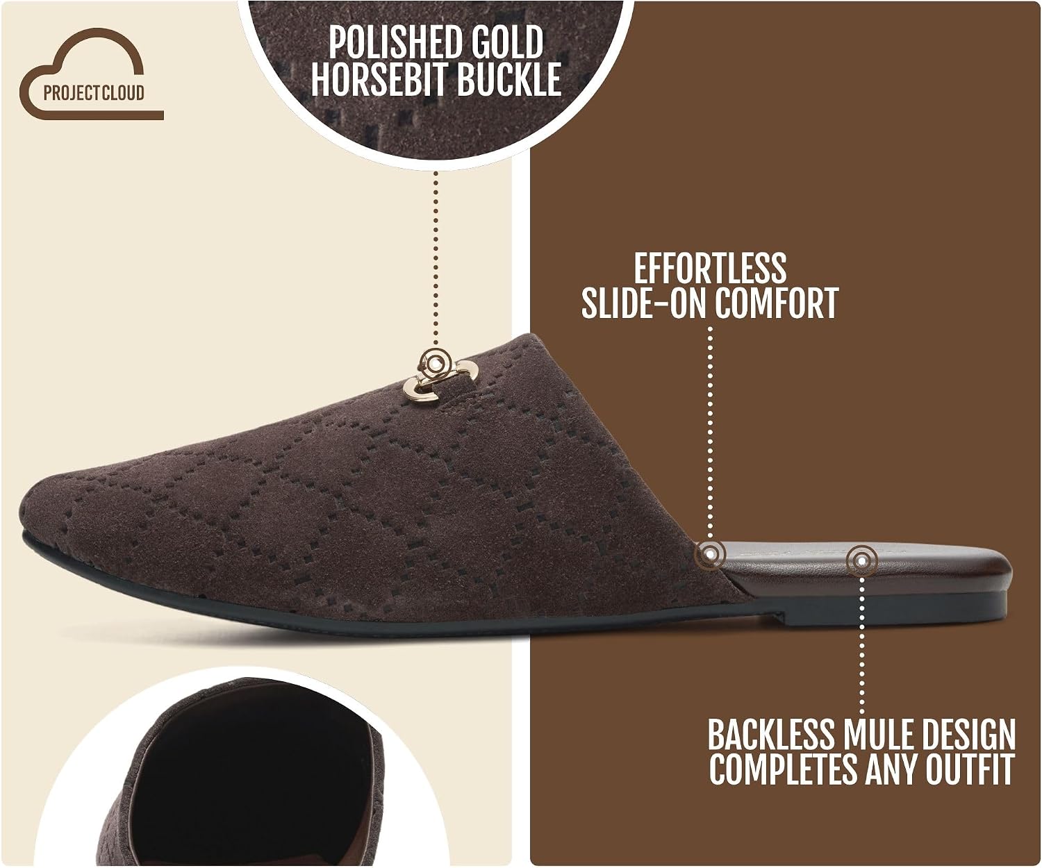 Detalle de Project Cloud CASSIDY Genuine Leather Mules for Women with Memory Foam