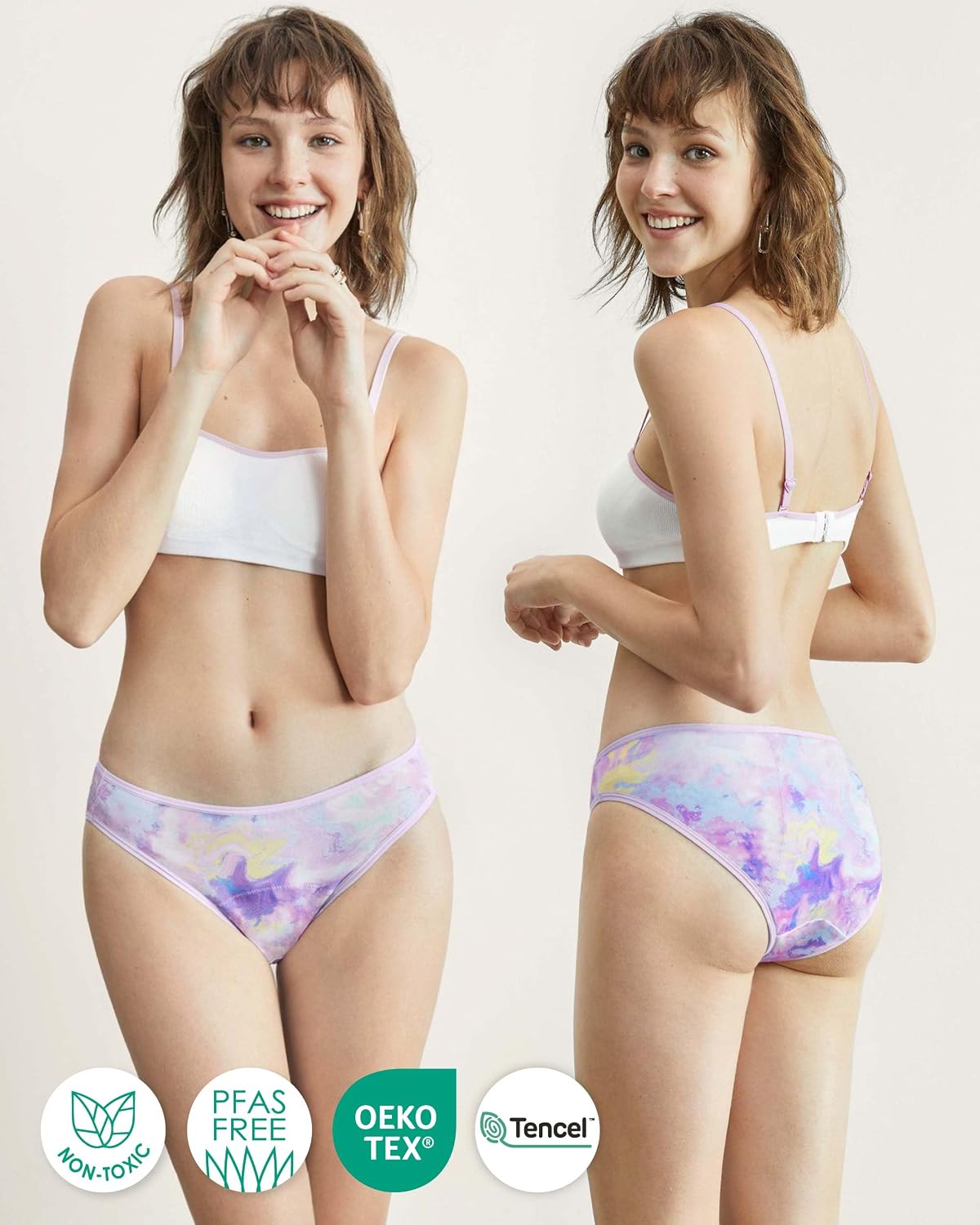 Detalle 2 de Neione middelsterk menstruatieondergoed, Braziliaanse modal bikinislip