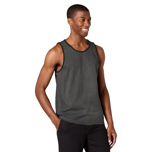 Detalle de Amazon Essentials Camiseta de Tirantes de Ajuste Normal para Hombre – Negro Carbón Mezcla, talla XL