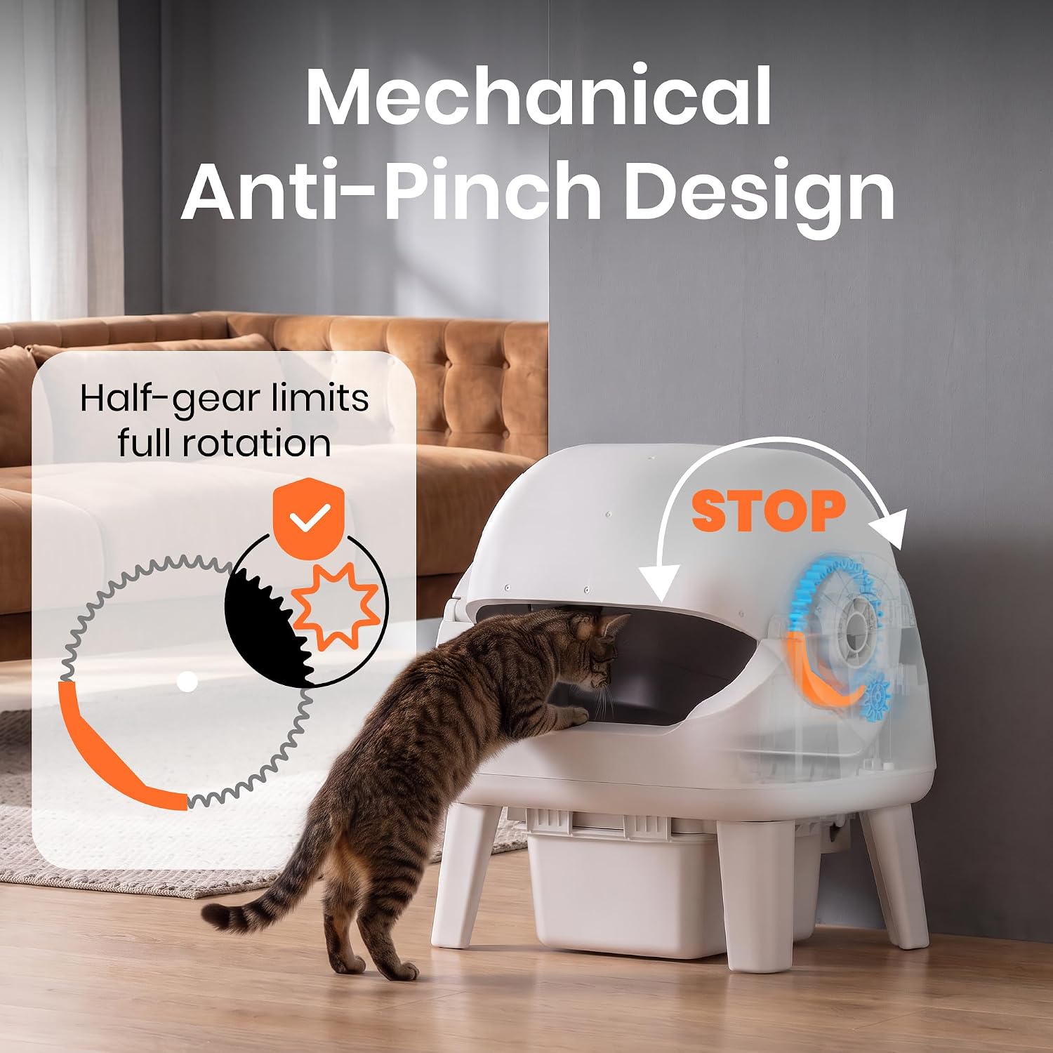 Detalle 2 de Automatic Cat Litter Box, Open-Top Design