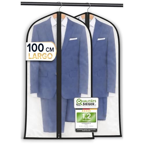 Detalle de FiRiO 2x Fundas de Ropa Armario, Antipolvo y Transpirables (100x60 cm) – Porta Trajes para Mujer y Hombre