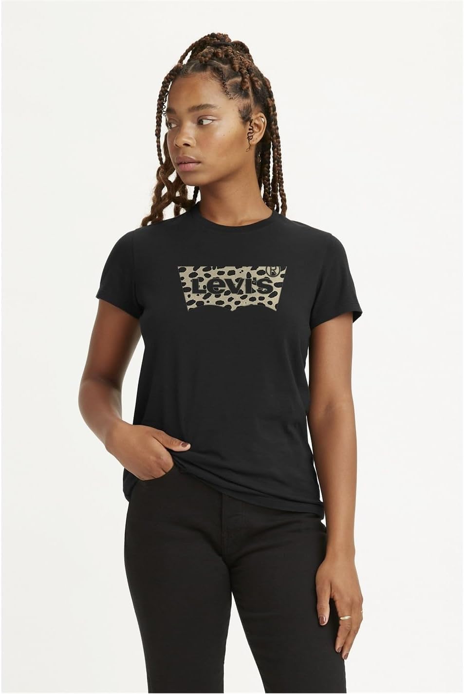 Detalle de Levi's Damen The Perfect Tee T-Shirt, Large Batwing – Bequeme Graphic Tee für Alltag und Jeanslooks