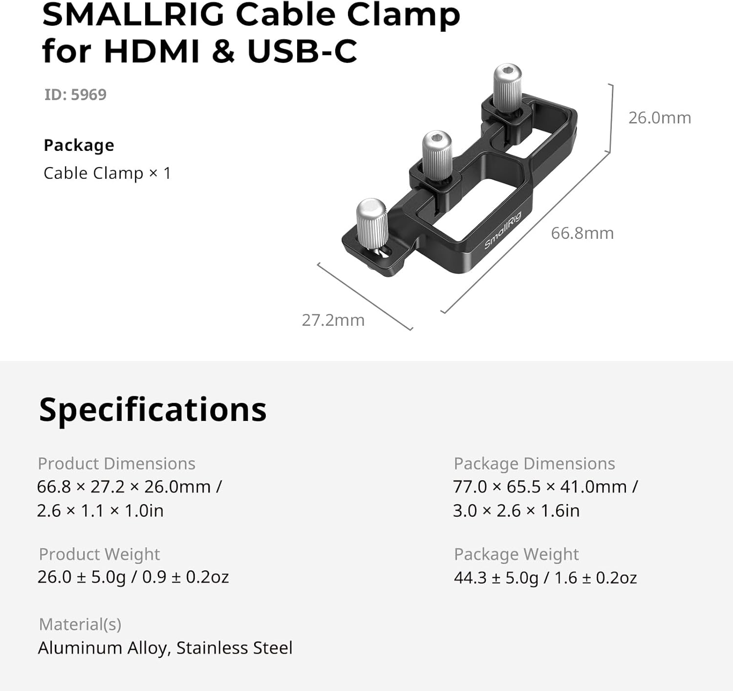 Thumbnail 6 de SmallRig Morsetto per gabbia 5969: protezione HDMI/USB‑C per Canon EOS R6 III & R5 II