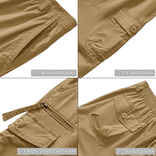 Thumbnail 4 de KEFITEVD Cargo Shorts Mens 3/4 Length – Multi-Pocket Capris