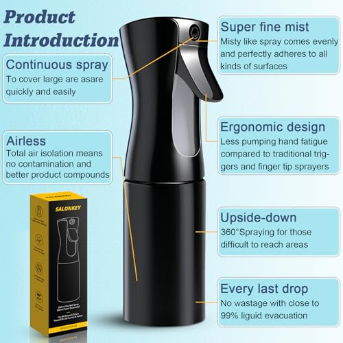 Detalle 2 de Spruzzino SALONKEY 200 ml | Nebbia continua, riutilizzabile e anti-goccia per capelli, piante e casa