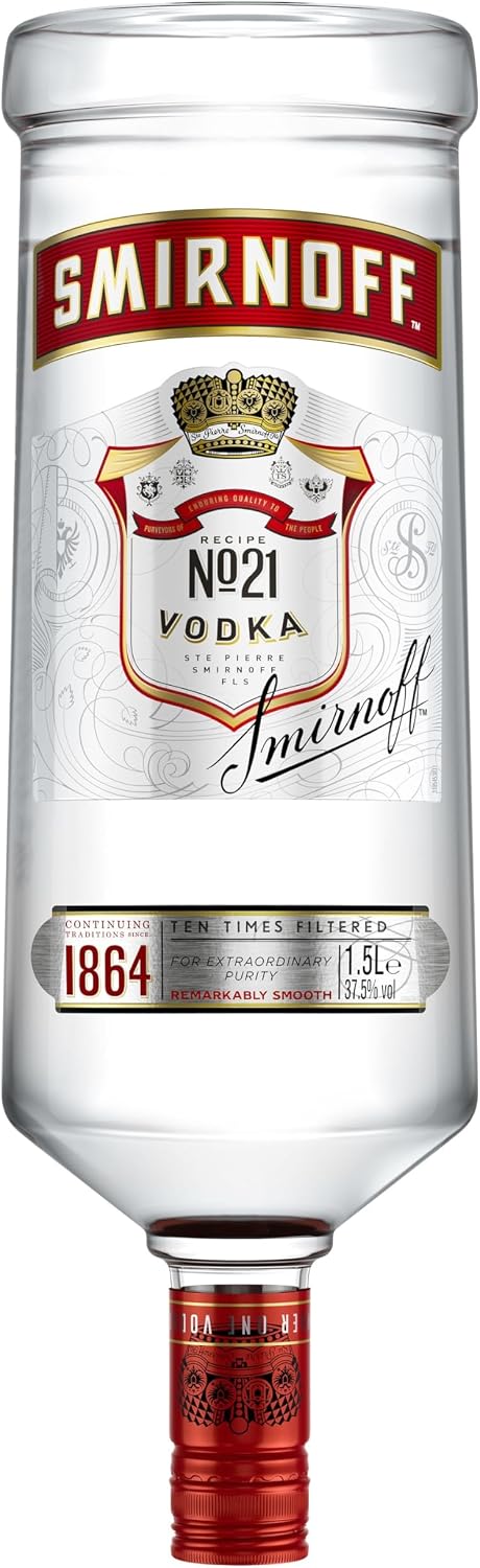 Detalle de Smirnoff Red Label No.21 Vodka – Premium-Wodka, 700 ml, 37,5% vol