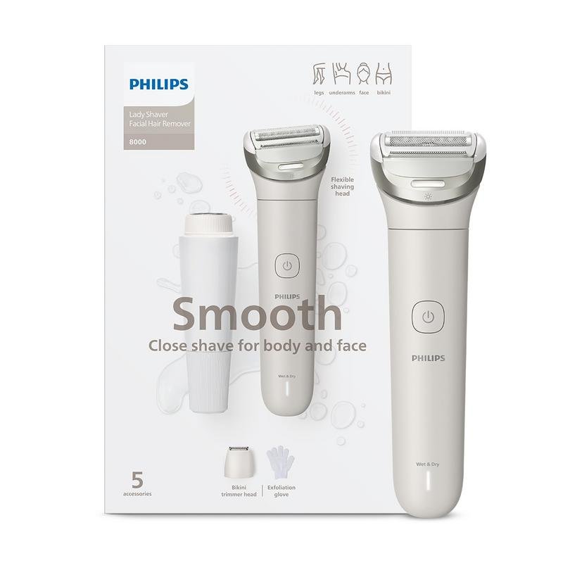 Detalle 2 de Philips Lady Shaver Series 8000 BRL159/00: Afeitadora corporal inalámbrica para uso en seco y mojado