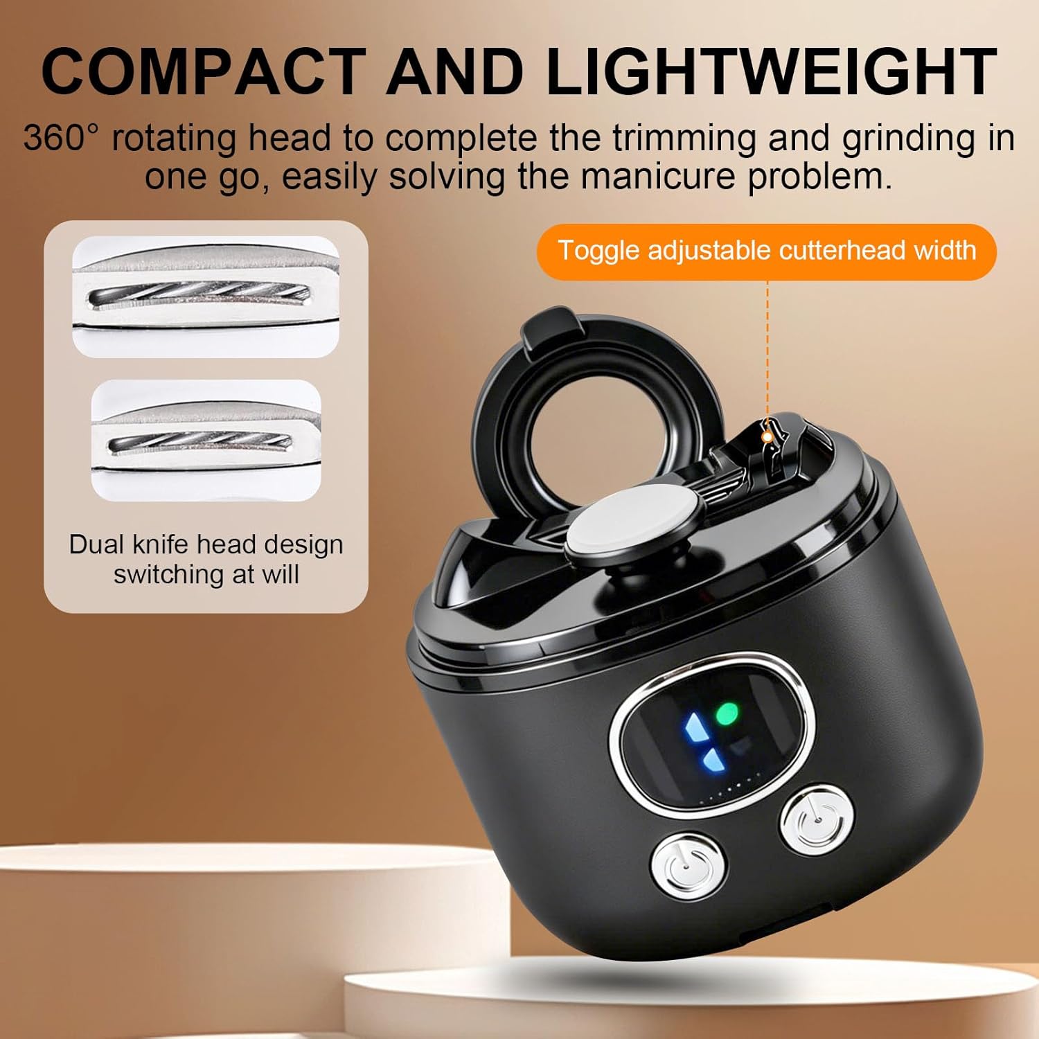 Detalle de OneNine Electric Nail Clippers Magnifying Glass 3-in-1 with LED Light