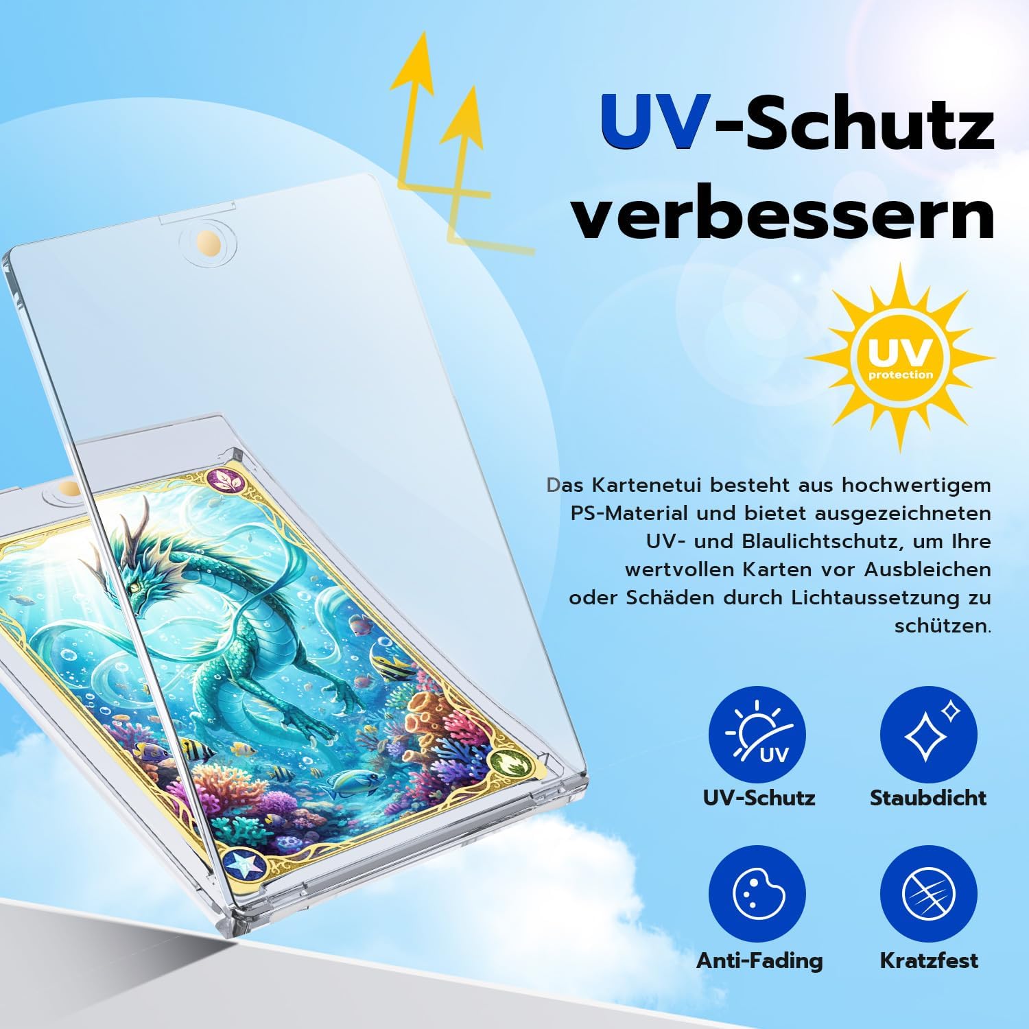 Detalle de Tolesum Magnetic Card Holder (20er-Set) mit UV-Schutz für Sammelkarten im Standardformat