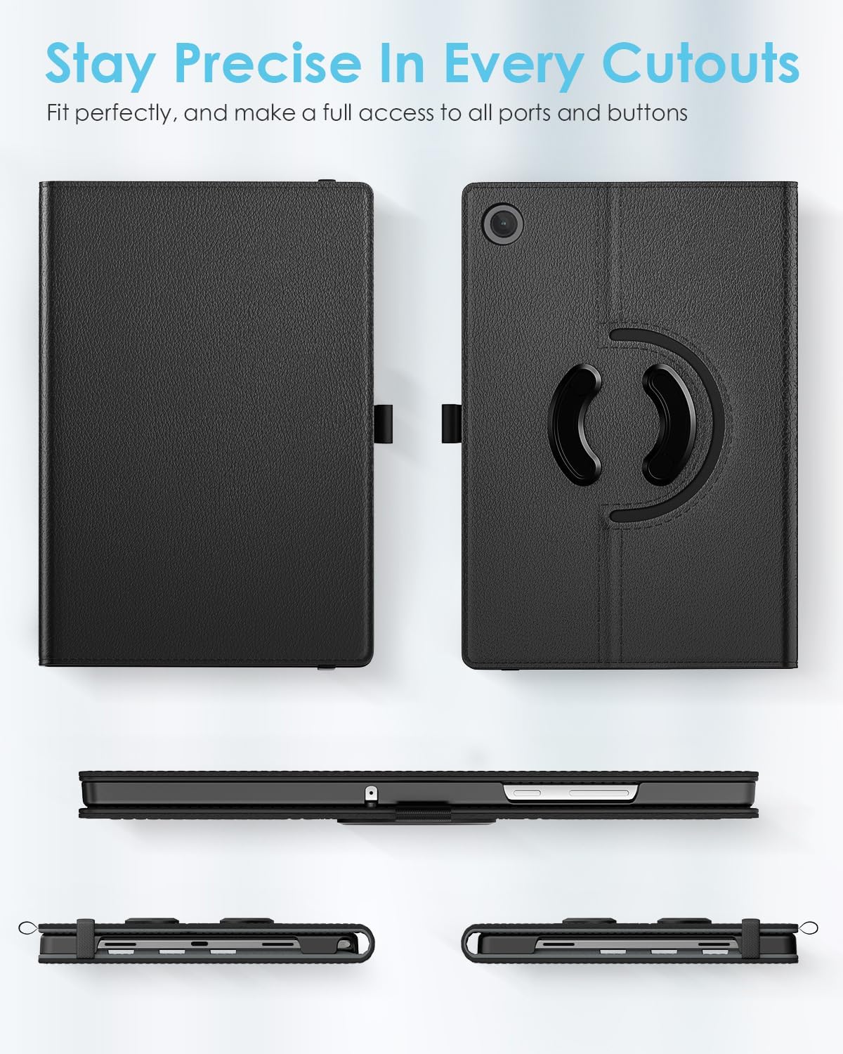 Detalle de TiMOVO Drehbare Hülle für Samsung Galaxy Tab A11+/A11 Plus 11" 2025 (SM-X230/X236/X238) – 90° Stand, Auto Sleep/Wake, Schwarz