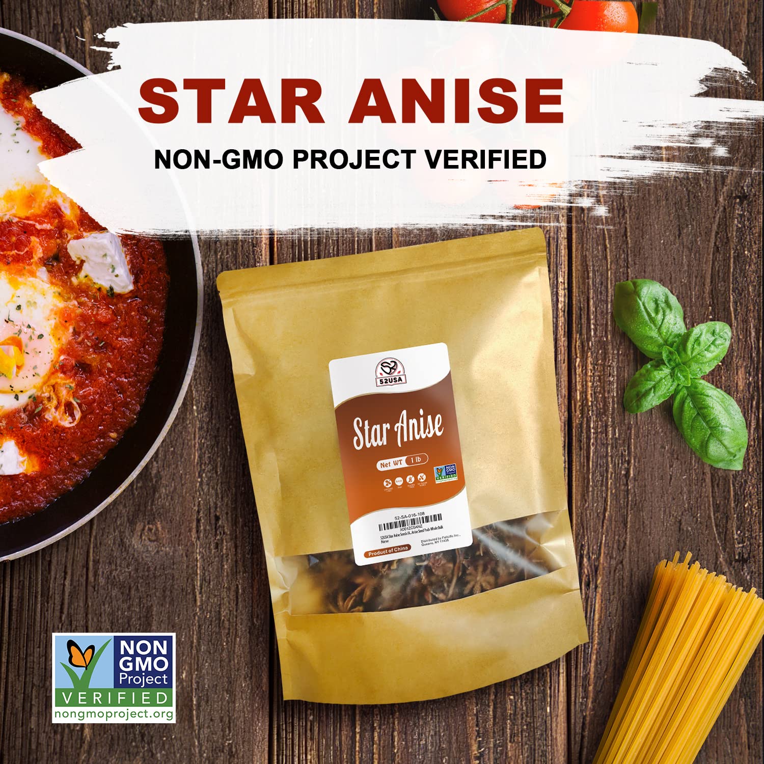 Thumbnail 4 de 52USA Whole Star Anise, Non-GMO Verified, Resealable Bag