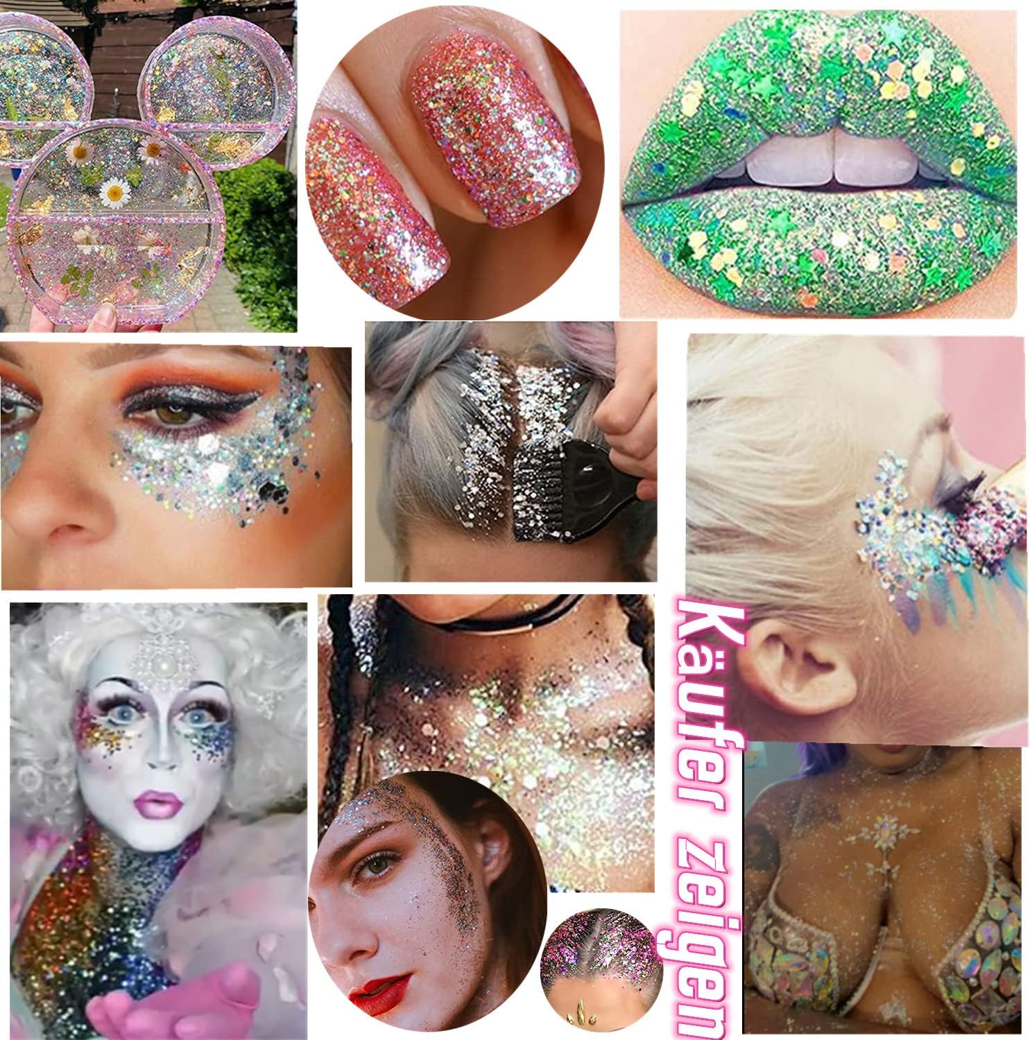Thumbnail 2 de Confezione 9 gel glitter per corpo, viso e capelli