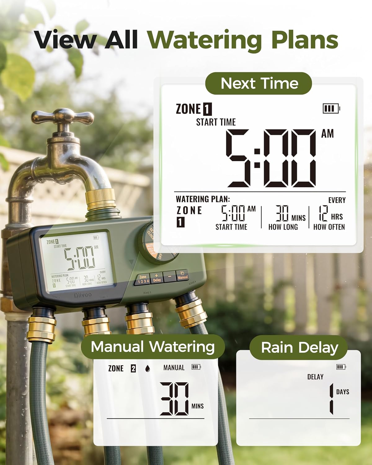 Thumbnail 4 de Diivoo 4-zone water timer