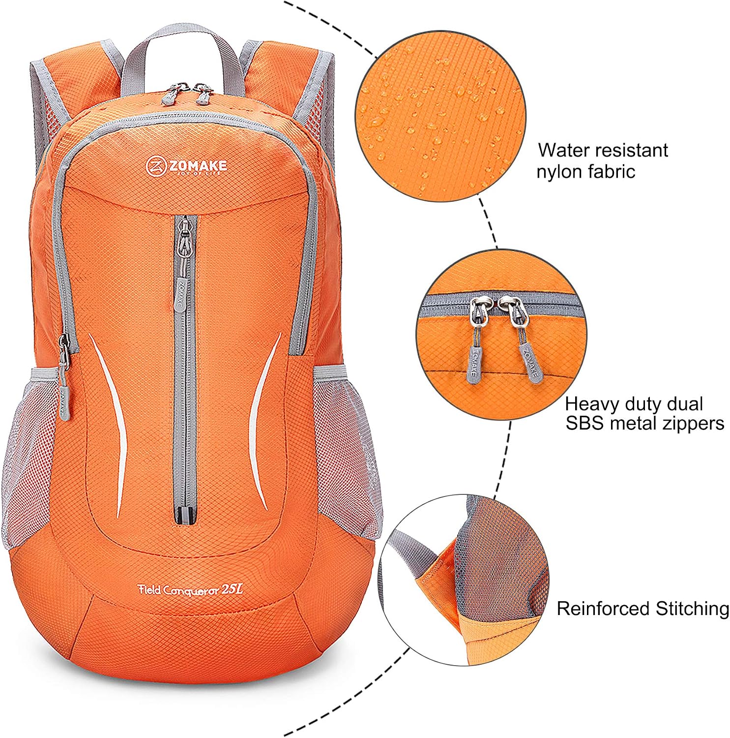 Detalle 1 de ZOMAKE sac à dos pliable 25L ultra léger