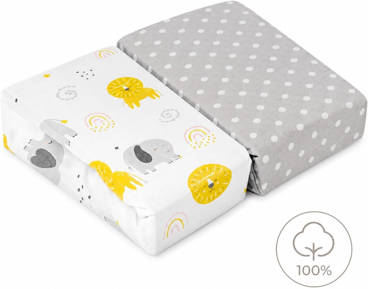 Thumbnail 2 de FlyIdeas Set 2 Lenzuola con Angoli per Lettino 140x70 cm – 100% Cotone Morbido e Traspirante