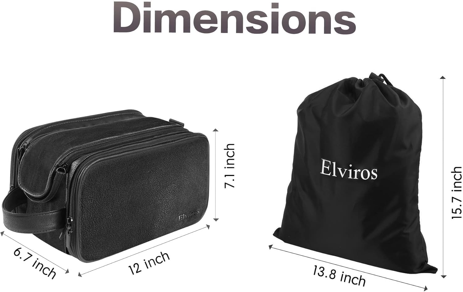 Thumbnail 2 de Elviros water-resistant toiletry bag 24 x 14 x 14 cm