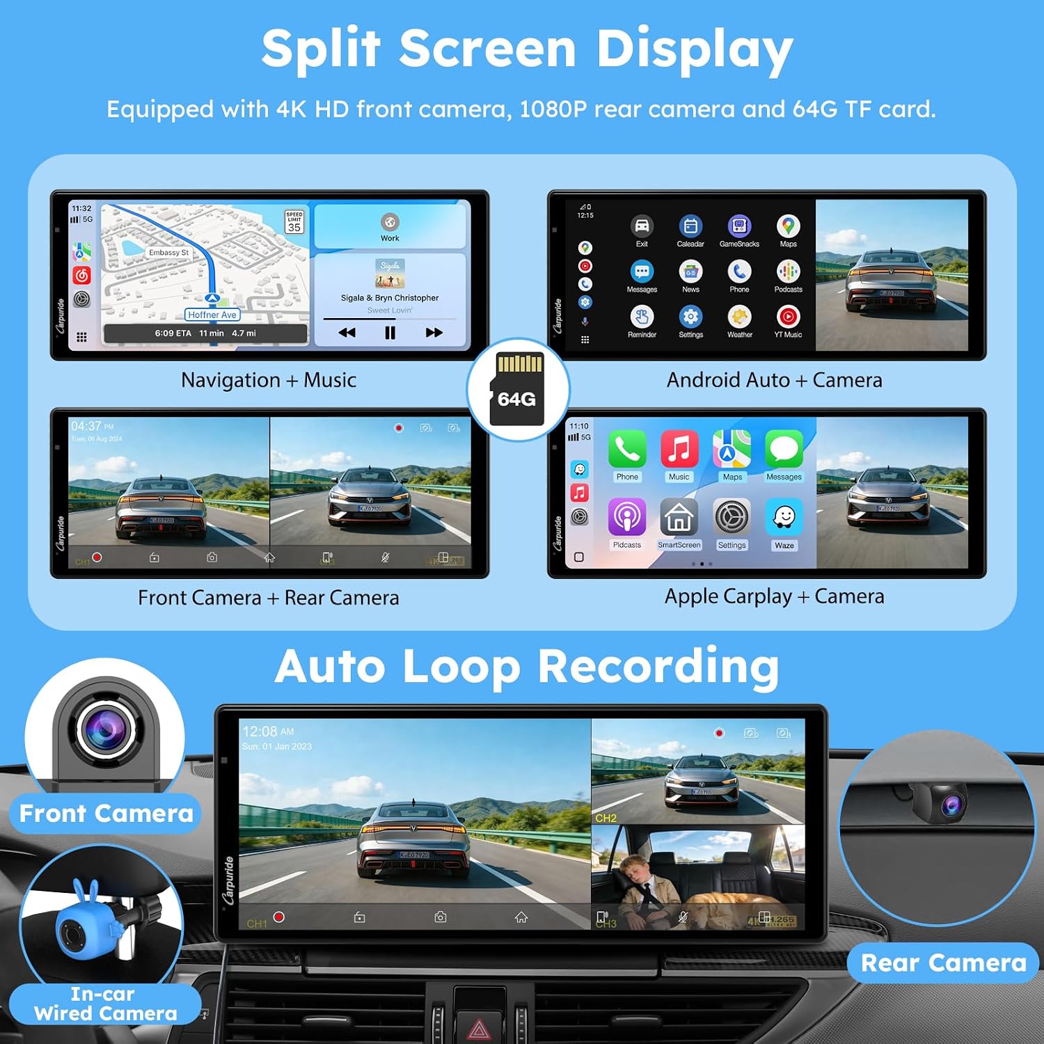 Detalle de CARPURIDE W903S3 9.3 Inch HD Carplay screen