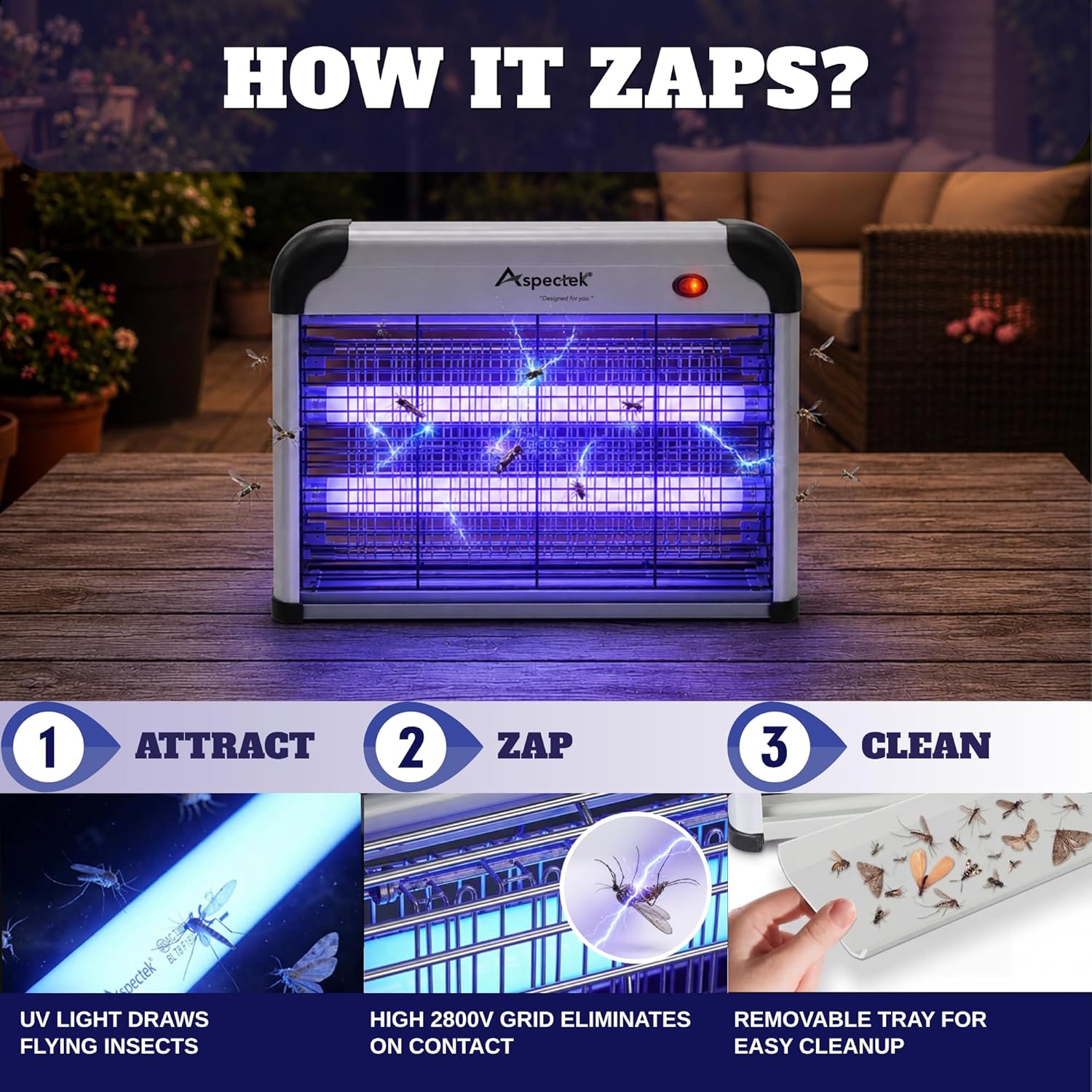 Detalle 2 de ASPECTEK 20W Bug Zapper ⚡