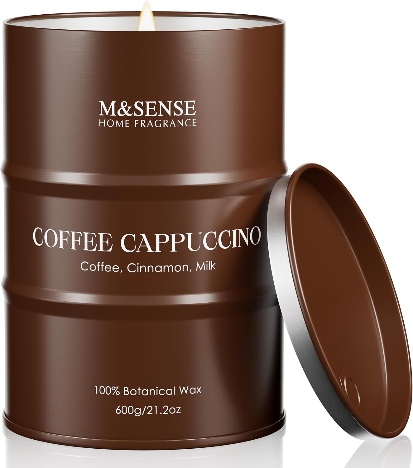 Detalle de M&SENSE MSTC0243L CoffeeCappuccino Soy Candle, 21.2 oz Tin