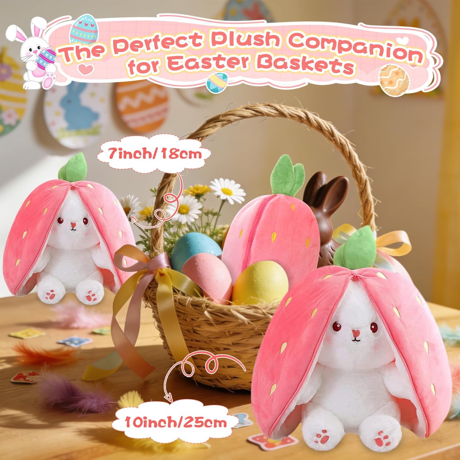 Thumbnail 3 de MIAODAM Bunny Stuffed 7 inch reversible plush 🐰