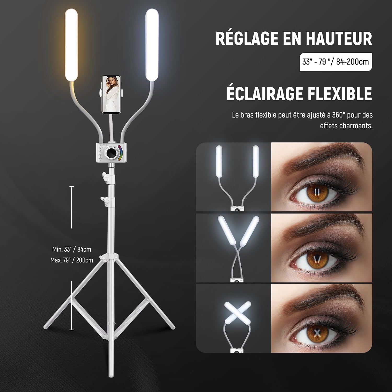Thumbnail 6 de NEEWER BH40C kit baton lumineux RGB pour esthéticienne, contrôle app/Barre tactile