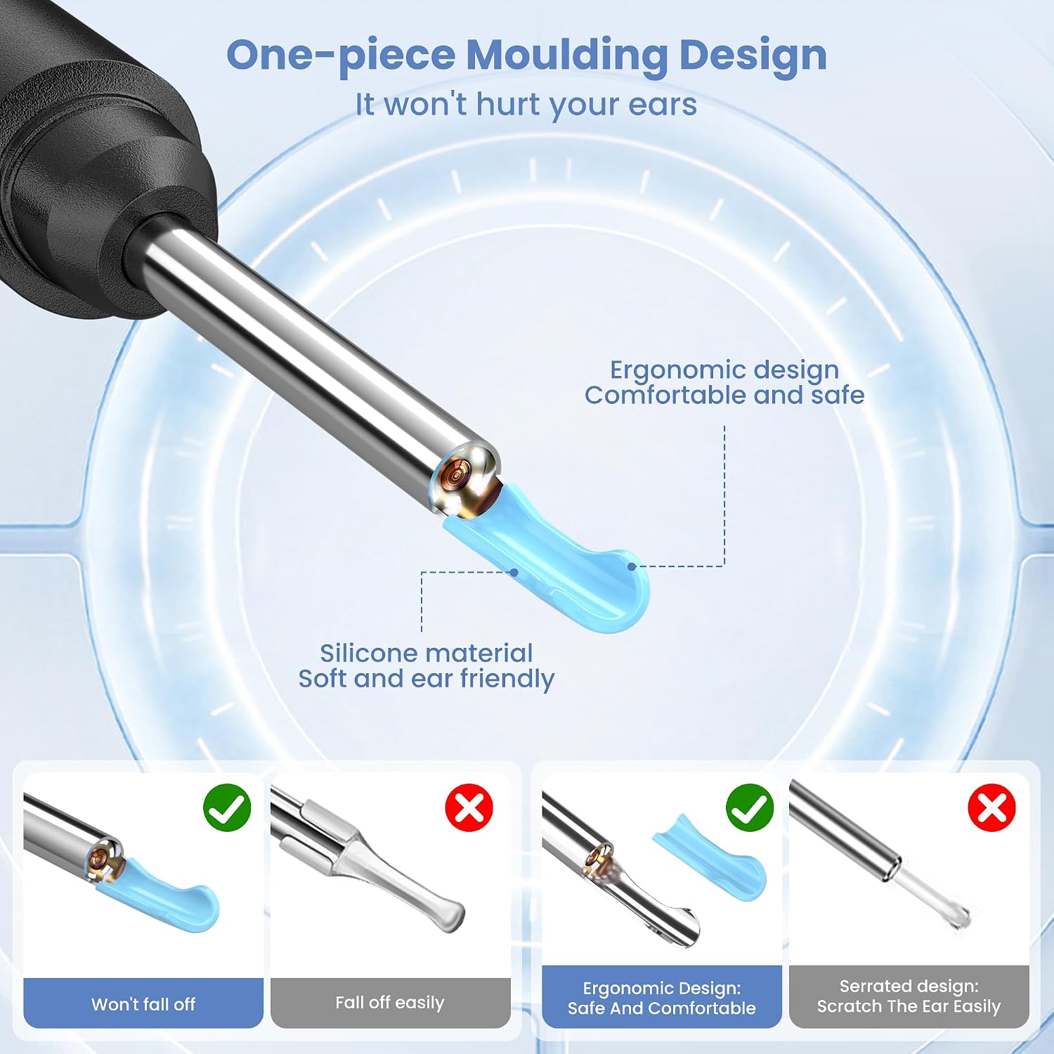 Detalle de DTHENS Ear Wax Removal Kit with 3.0 mm Camera, 6 LED Lights and Wi-Fi