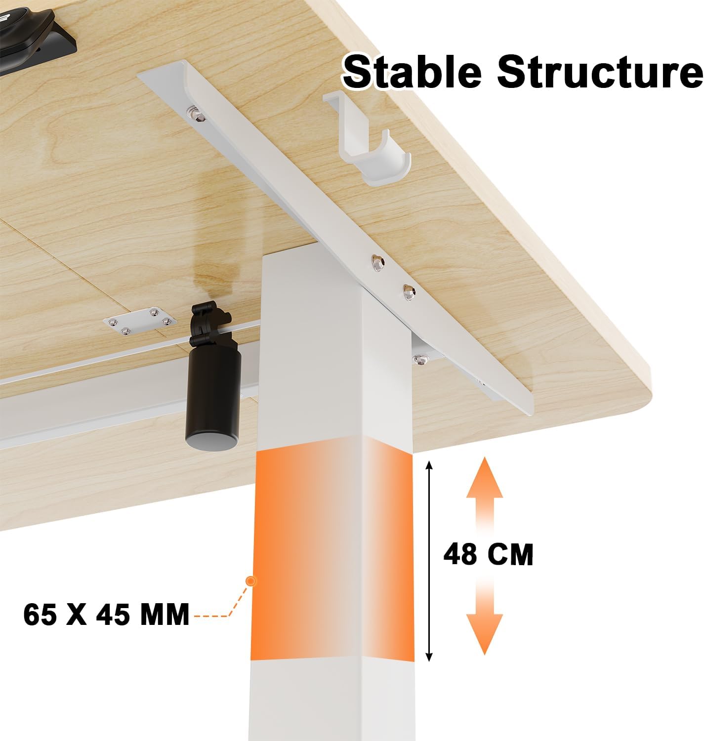 Detalle 2 de JUMMICO Scrivania regolabile in altezza 100×60 cm beige – telecomando a 4 tasti e memoria