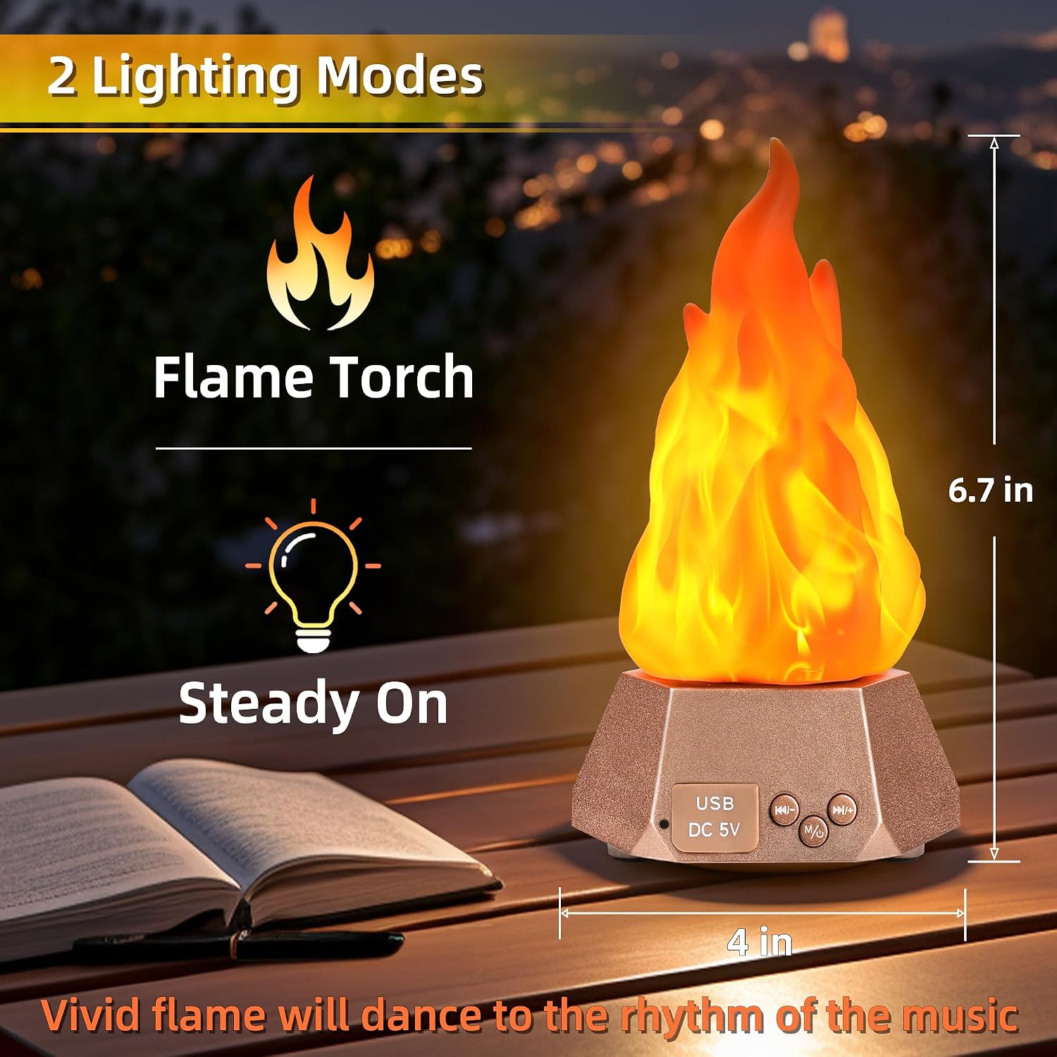 Detalle de Toodour Outdoor Flame Lights 2-Pack