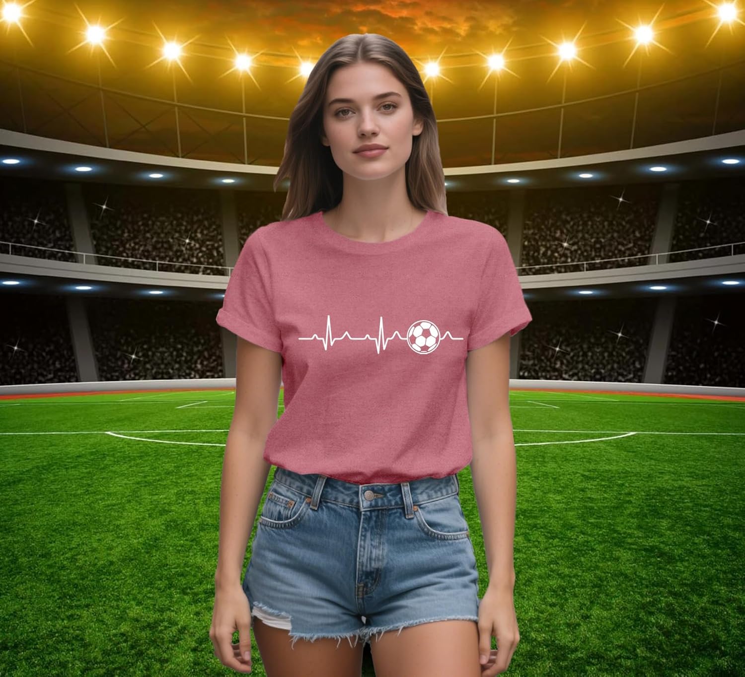 Detalle de Qskall football heart T-shirt