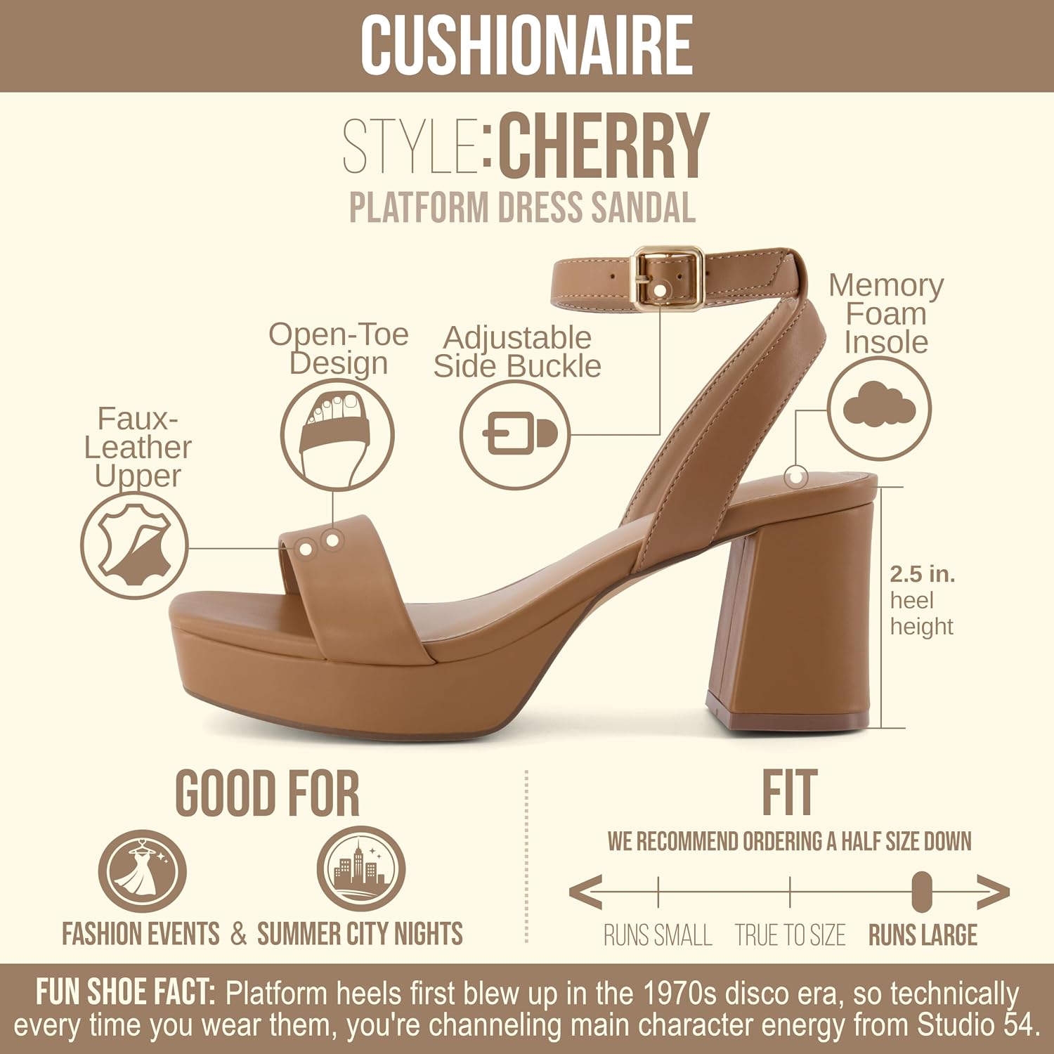 Thumbnail 3 de CUSHIONAIRE Women's Cherry Platform Dress Sandal