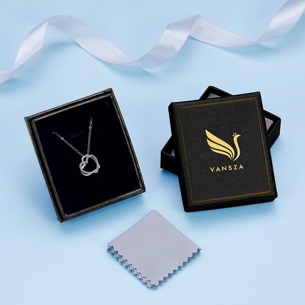 Thumbnail 6 de VANSZA Silber Kette Damen 925 Sterling Silber mit Glücksschloss-Herzen Anhänger – Schmuckbox inklusive