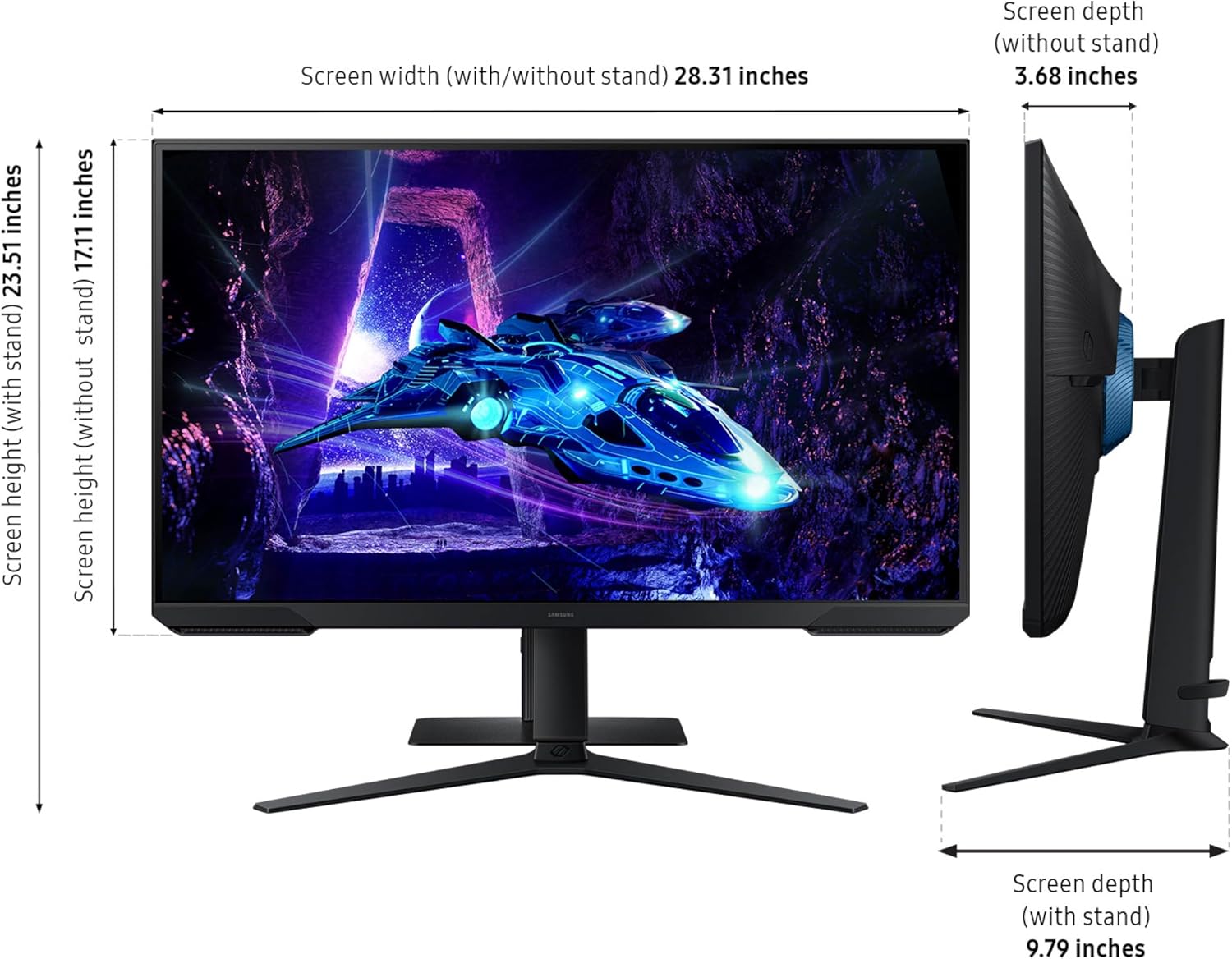 Detalle de Samsung 32-Inch Odyssey G3 (G30D) Series FHD Gaming Monitor (LS32DG302ENXZA) with 180Hz and FreeSync